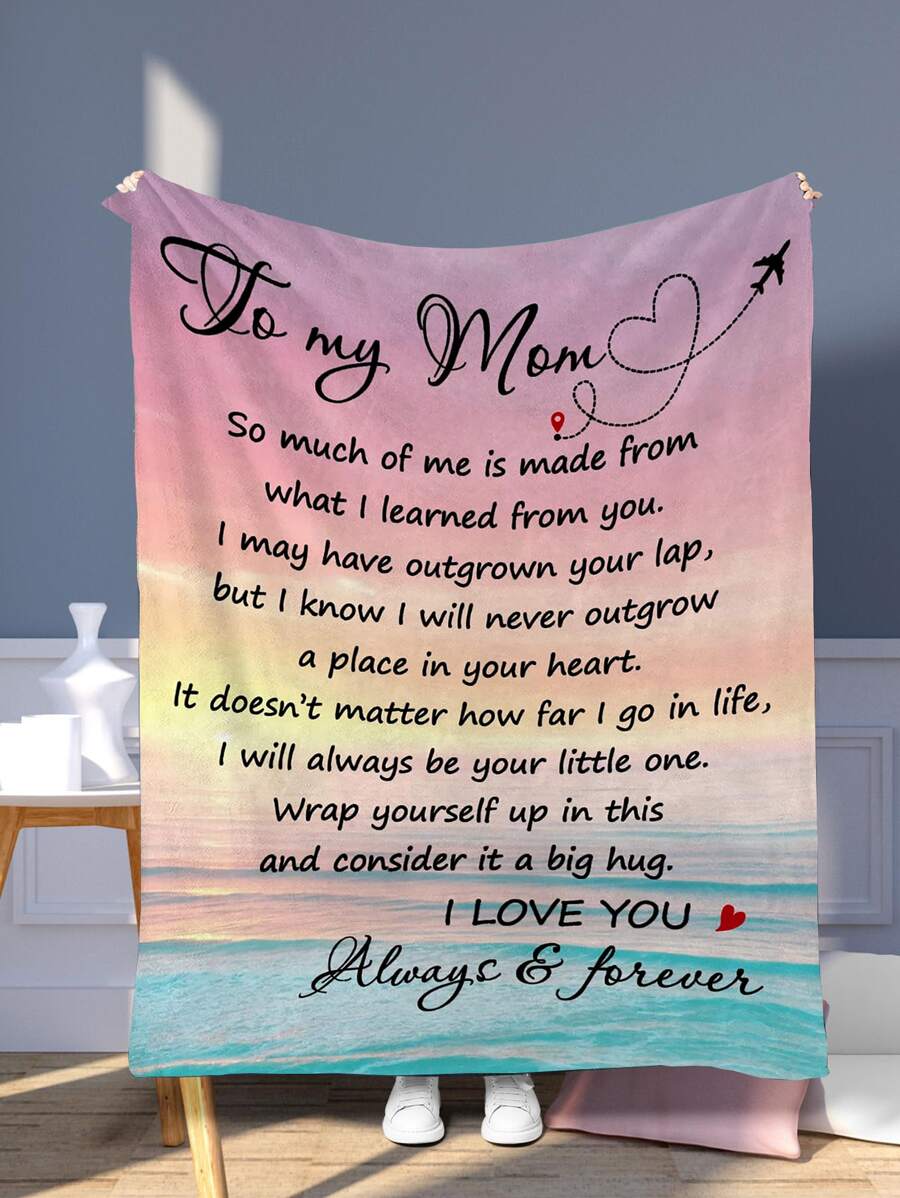 1pc Flannel Blanket Suitable For Sofa And Bedroom, High-definition Printed Blanket, Super Soft, Ideal Gift For Mom - multicolor - View 1