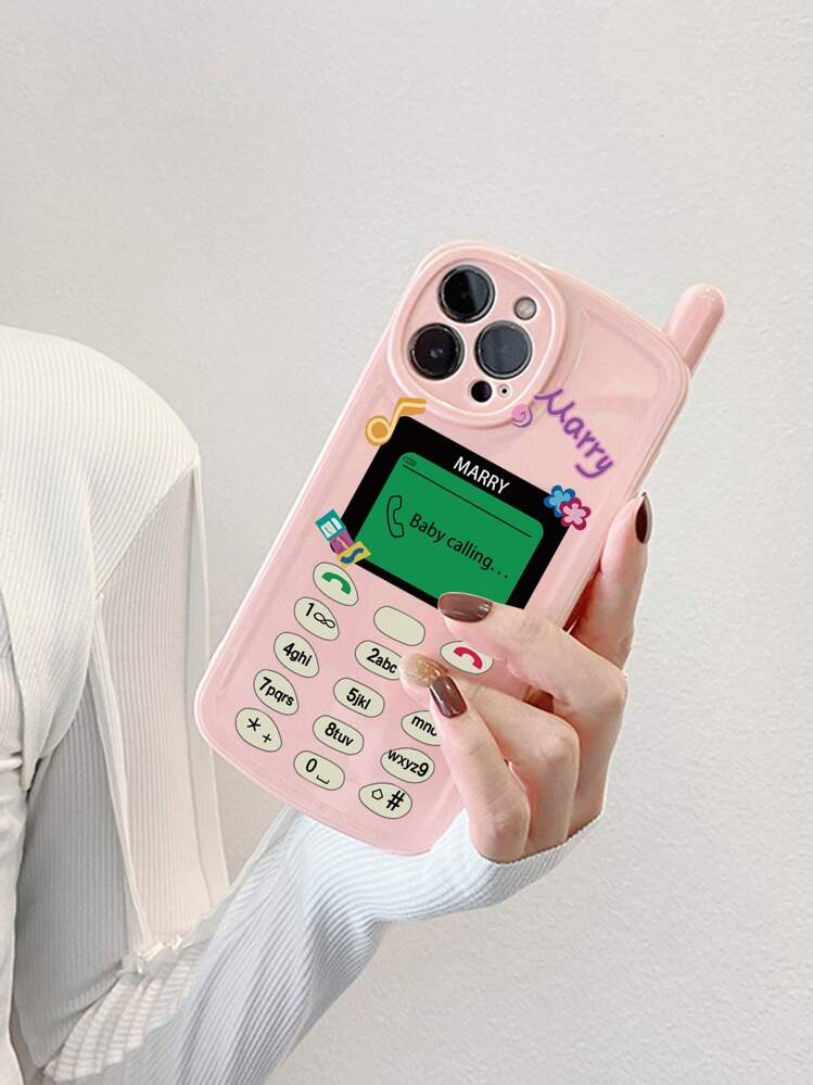 Spoof Retro Telephone Shaped Phone Case Compatible With Iphone 15 Pro Max,  14, 13, 12, 11 | SHEIN USA