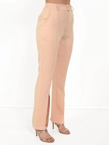 Women Pants - 米色 - 查看 5