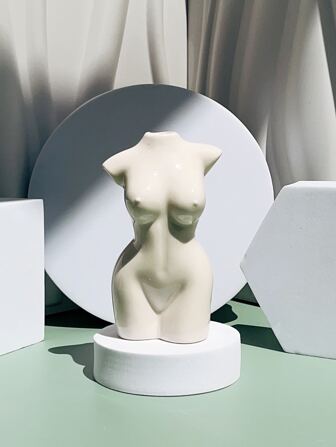 1 pieza creativo blanco sexy humano cuerpo en forma de cerámico agua cultura Florero , Divertido casa adorno Adorno para arreglo floral