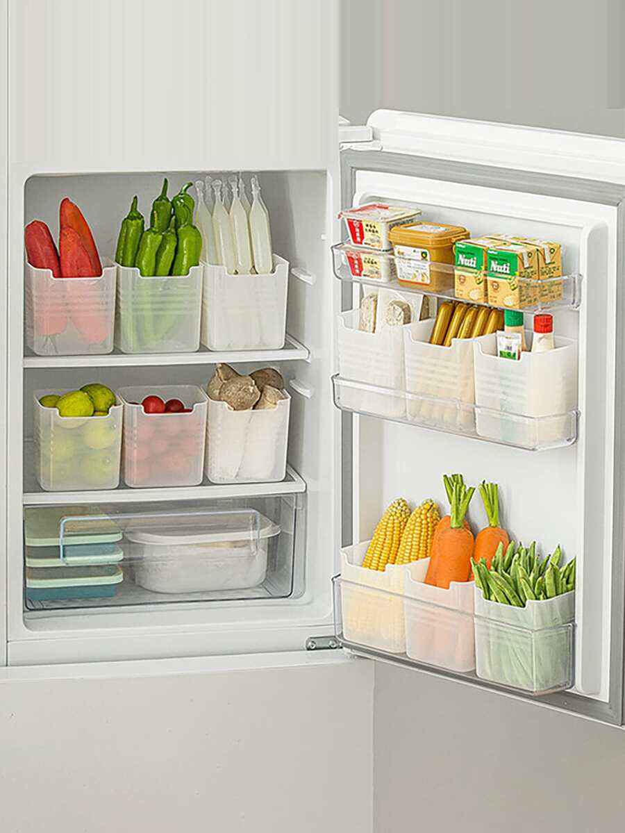 Refrigerator Side Storage Boxes, Multi-functional Kitchen Organizer (5pcs) - Clear - View 1