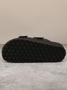 Solid Color Casual Women Summer Beach Sandals, Adjustable Double Buckle, Soft Comfortable Open Toe Platform Slippers - View 2