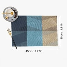 1pc Heat-resistant, Waterproof, Oil-proof Dining Table Mat For Home & Restaurant Use - Blue - View 8