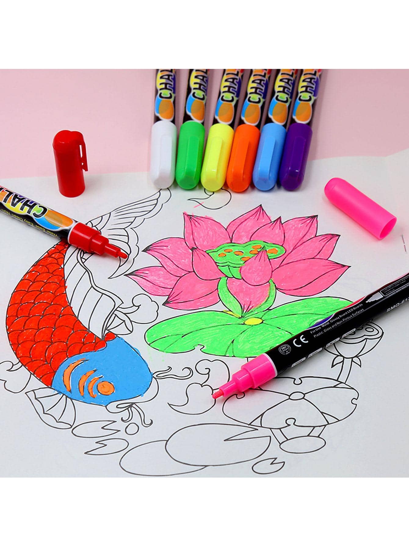 1 Set Of 8color M Liquid Chalk Marker, Dustless Colored Chalk SHEIN USA