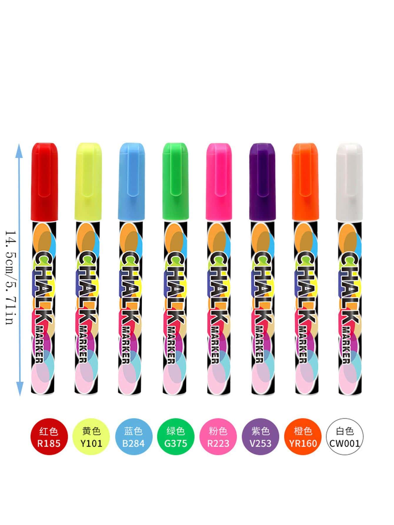 1 Set Of 8color M Liquid Chalk Marker, Dustless Colored Chalk SHEIN USA