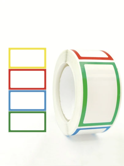 250 piezas/rollo 4 colores nombre Etiquetas autoadhesivas , multicolor vacío nombre Pegatinas para clasificación , escuela maestro oficina archivo Papelería Pegatinas
