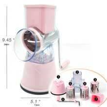 Pink Rotary Cheese Grater, Kitchen Mandoline Vegetable Slicer - Pink - View 3