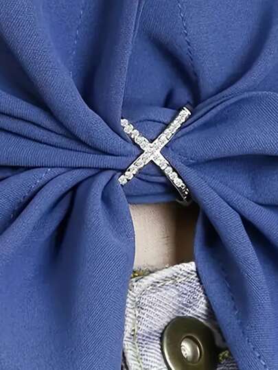 1入組女性三環衣服扣飾帶多功能圍巾夾,創意&時尚水鑽鏤空披肩別針