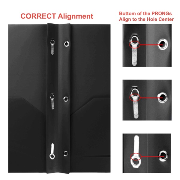Youngever 6 Pack Heavy Duty Plastic Two Pocket Folders with 3 Prongs