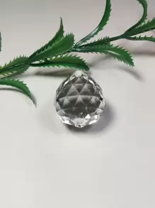 1個水晶清晰顏色4厘米/1.6英寸上孔玻璃水晶切面球/水晶太陽能收集器/水晶棱鏡/用於吊燈棱鏡吊墜替換/婚禮裝飾/假期裝飾/窗戶裝飾/聖誕樹裝飾/diy玻璃陽光收集器 - 無色 - 查看 5