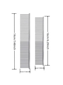 寵物用品銀色雙層密度直鋼梳,不銹鋼狗狗美容梳,適用於除結毛與挑毛 - 銀色 - 查看 2
