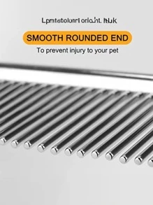 寵物用品銀色雙層密度直鋼梳,不銹鋼狗狗美容梳,適用於除結毛與挑毛 - 銀色 - 查看 5