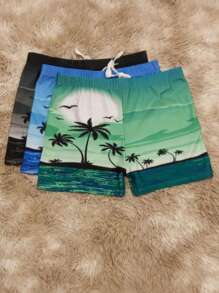 KIT 3 sunga box masculina moda praia importado