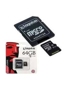 Memoria Micro SD 64GB con Adaptador Kingston SDCX10 / 64gb / SDXC / Clase 10 - Rojo y blanco - Ver 2