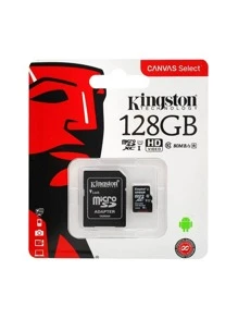 MEMORIA MICRO SD CON ADAPTADOR SD KINGSTON DE 128GB - Rojo y blanco - Ver 1