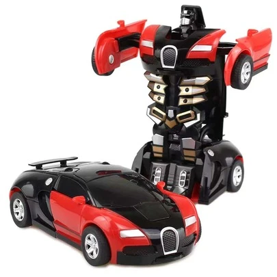 1pc Transforming Toy For Kids 3-12 Years Old, Collision Transforming Car Model, Children's Toy Car, Christmas Gift (Wheel Style Random)