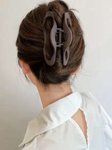 3pcs Ladies' Minimalist Style Solid Color Plastic Hair Claw Clips For Daily Use, Bathing Casual Hair Jaw Clip Hair Clamps Hair Clutch Hair Claw Clip Fall Winter Hair Clip Hair Accessories For Women For Vacation Outfits Woman - Multicolor - View 3