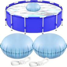 4ft Diameter Inflatable Pool Cover, Winter Swimming Pool Anti-freeze Closure Kit With Rope, Pvc Ice Balancer Used To Support Swimming Pool Cover - Baby Blue - View 1