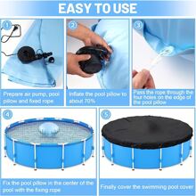 4ft Diameter Inflatable Pool Cover, Winter Swimming Pool Anti-freeze Closure Kit With Rope, Pvc Ice Balancer Used To Support Swimming Pool Cover - Baby Blue - View 8