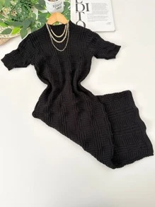 Women Sweater Dresses - màu đen - Xem 1
