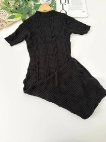 Women Sweater Dresses - màu đen - Xem 2