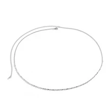 極簡風格金色薄金屬鏈腰鏈,性感單層身體鏈適合女士 - 銀色 - 查看 3