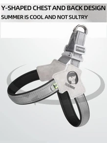 Adjustable And Reflective Comfortable Pet Collar Chest Back Strap For Medium-Sized Dogs, Fashionable And Lightweight Dog Leash Backpack For Outdoor Activities - Black - View 7