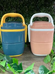 Lonchera de plastico de doble capa - Rosa - Ver 1