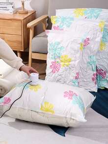 1pc Vacuum Compression Bag Clothes Storage Bag Suitable For Clothing And Quilt Storage - Yellow - View 2