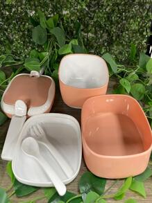 Lonchera de plastico de doble capa - Rosa - Ver 2