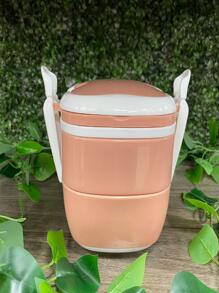 Lonchera de plastico de doble capa - Rosa - Ver 4