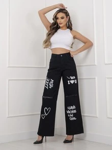Women Jeans - 黑色 - 查看 7