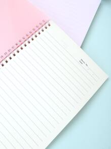 1本簡約螺旋筆記本 - 粉色 - 查看 7