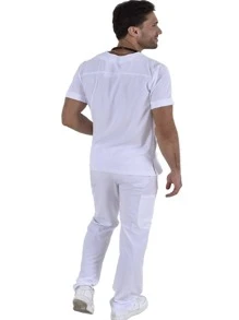 SOULMATE Pijama Quirúrgica Hombre Boston - Blanco - Ver 2