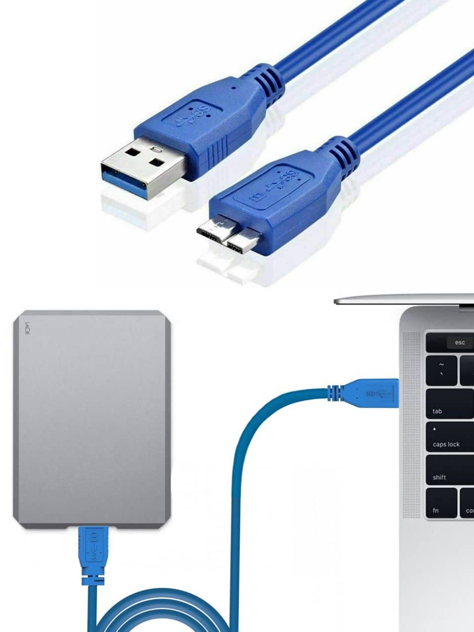 Ele-Gate Usb 3.0 Cable External Hard Drive 1 Meter - one-size - View 1