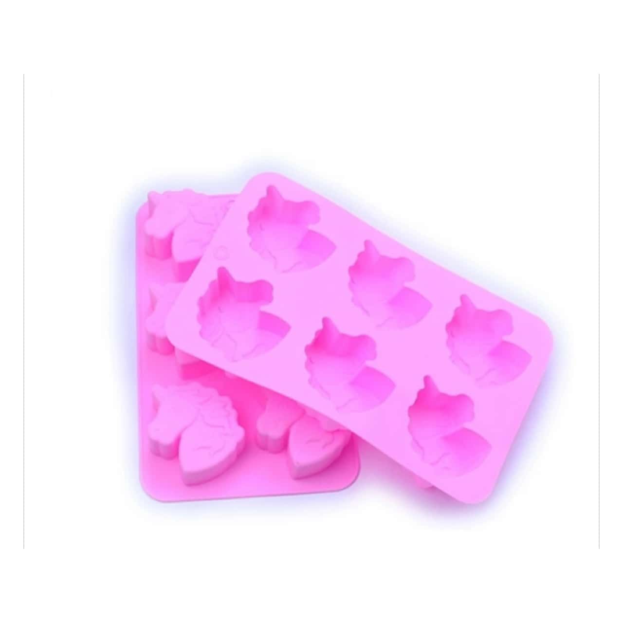 Molde de silicona con forma de cabeza de unicornio para gelatinas, fiestas de fantasía, tema de cumpleaños, pan - Multicolor - Ver 1