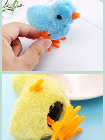 發條絨毛小雞玩具,彈跳雞新奇復古玩具適用於青少年