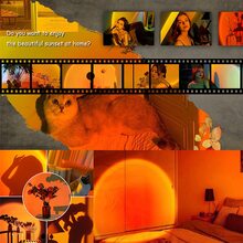 7色日落彩虹熒光色投影燈自攝影氛圍小夜燈家庭裝飾用品 - 軍綠色 - 查看 7