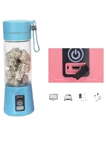 Licuadora Portatil Vaso Para Jugos y Licuados Portatil Recargable - Lila Púrpura - Ver 4