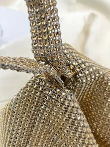 Gold Inlaid Rhinestone Decoration Personalized Simple And Fashionable Shoulder Handbag Suitable For Ladies' Daily Appointments - Gold - View 6