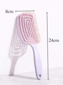 1 件女士粉色长柄镂空梳，极具吸引力的发型设计工具，适用于干湿发质，防止静电，带有骨头图案，适合蓬松秀发粉色配饰 - 紫色 - 查看 3