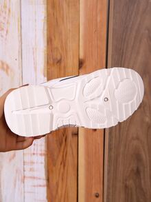 新款時尚休閒鞋舒服的休閒運動鞋防滑厚下裝增加浪潮酷女性鞋學生百搭小白色鞋 - 米色 - 查看 7