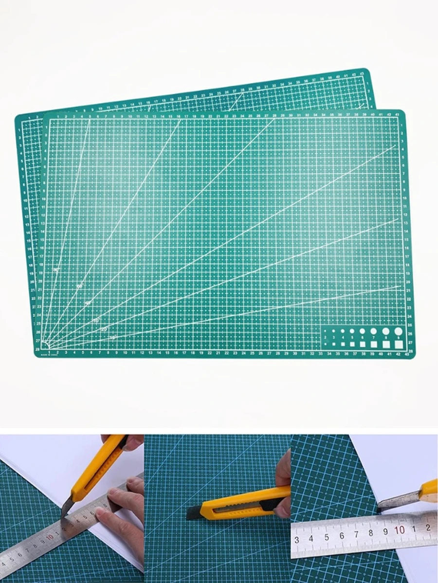 Tính hai mặt Thảm Cắt Đối với Thử nghiệm Bàn làm việc Sổ Ghi chép Tài khoản Hand Điêu khắc Đĩa - màu xanh lá - Xem 1