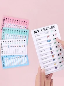 Tablero De Planificación De Tareas Diarias, Tablero De Verificación De Tareas Domésticas Desmontable, Memo Colgante De Pared, Tableros De Tareas De Estudiantes Multiusos - Blanco - Ver 2