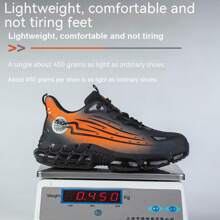 Men's Indestructible Work Shoes Lightweight Sneakers - Yellow - View 6