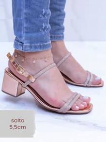 Women Heeled Sandals - Naranja Quemada - Ver 3
