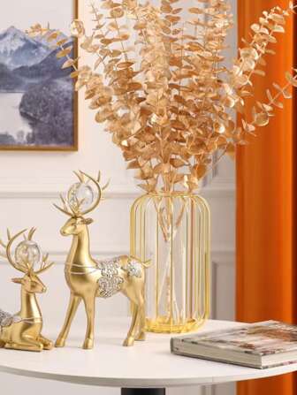 1 pieza Jarrón de flor de hierro chapado en oro de 18 cm con tubo de vidrio, decoración de rama, regalos de rama, decoración del hogar y de la habitación, jarrón de vidrio para cumpleaños, graduación, E-I-D