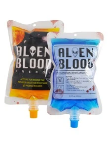 5pcs 250ml Spooky Plastic Zipper Bags With Skul Pattern, Suitable For Beverage Storage And Drinking Wedding Party Gift Bags - Multicolor - View 7