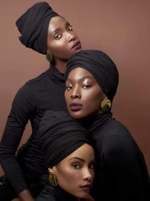 1 chiếc khăn trùm đầu màu đen dành cho nữ, khăn trùm đầu dài co giãn, nhẹ, thoáng khí, màu trơn, thích hợp cho mùa hè, khăn trùm đầu phong cách thành thị. - màu đen - Xem 10