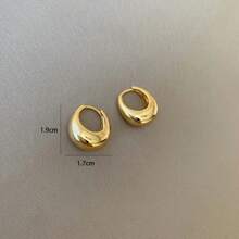 1 đôi Thanh lịch Hình thuẫn Hình dạng Xu hướng: Cắt giảm Giọt nước mắt Hoa tai In Vàng - Vàng - Xem 3